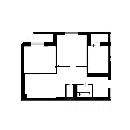 Планировка этой квартиры по данным Циан