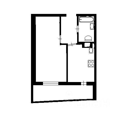 Планировка этой квартиры по данным Циан