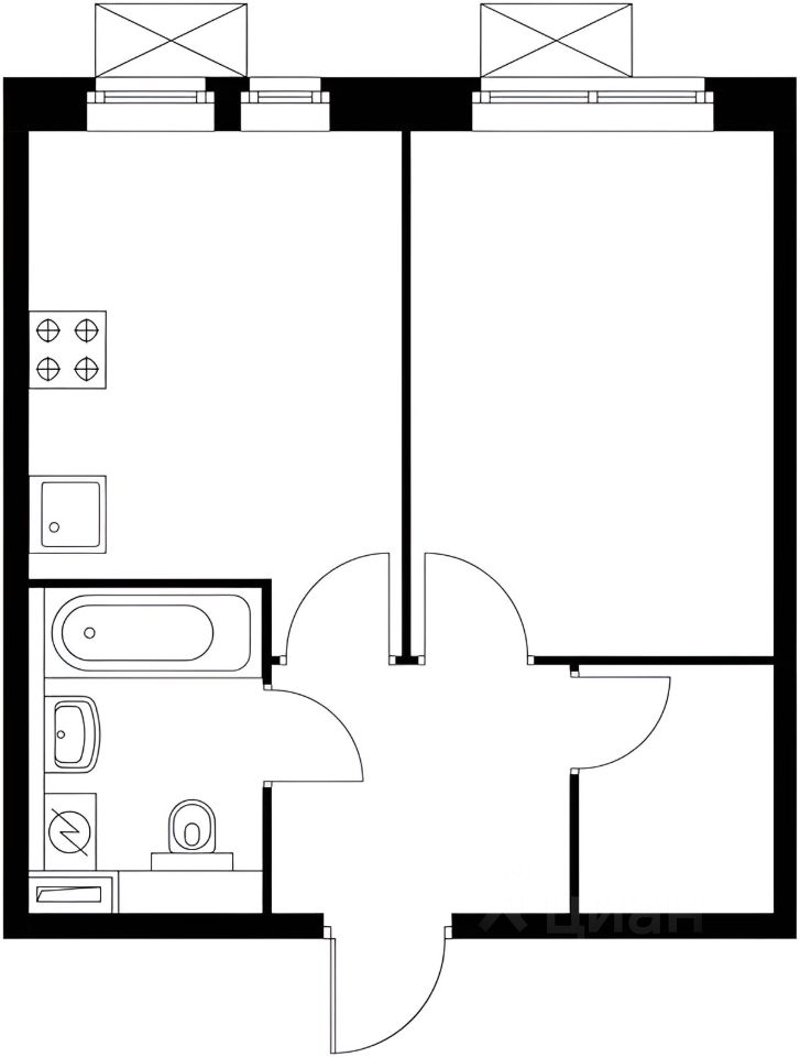 Планировка этой квартиры по данным Циан