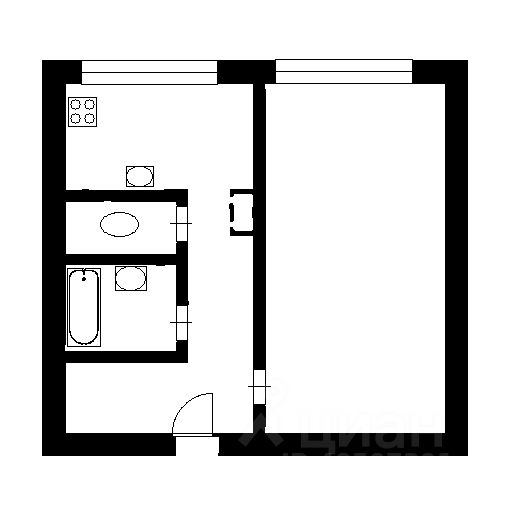 Планировка этой квартиры по данным Циан