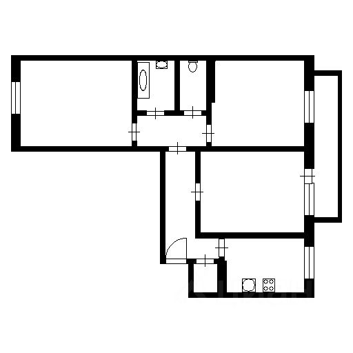 Планировка этой квартиры по данным Циан