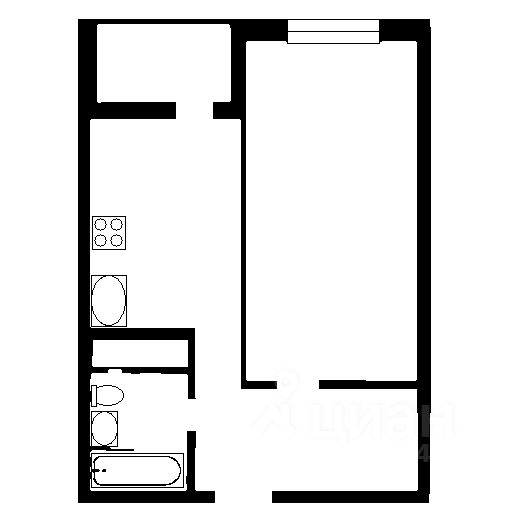 Планировка этой квартиры по данным Циан