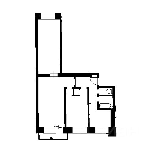 Планировка этой квартиры по данным Циан