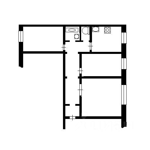 Планировка этой квартиры по данным Циан