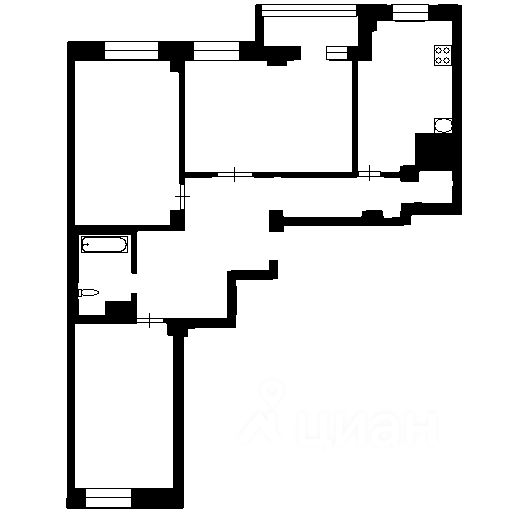 Планировка этой квартиры по данным Циан