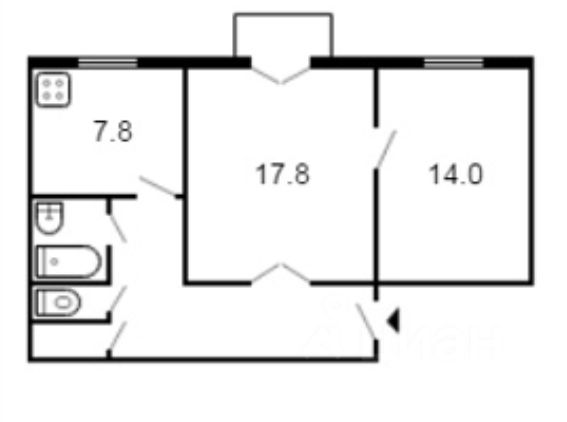 Планировка этой квартиры по данным Циан