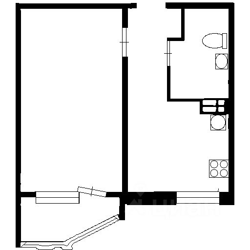 Планировка этой квартиры по данным Циан