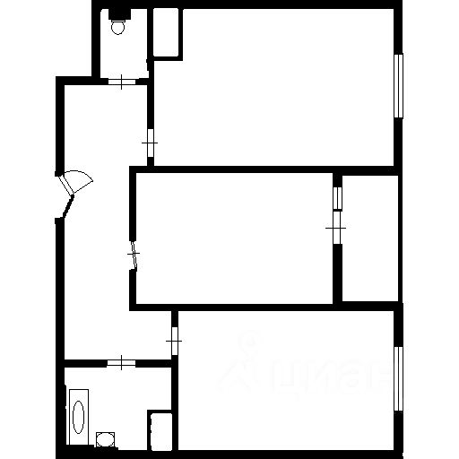 Планировка этой квартиры по данным Циан