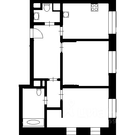 Планировка этой квартиры по данным Циан