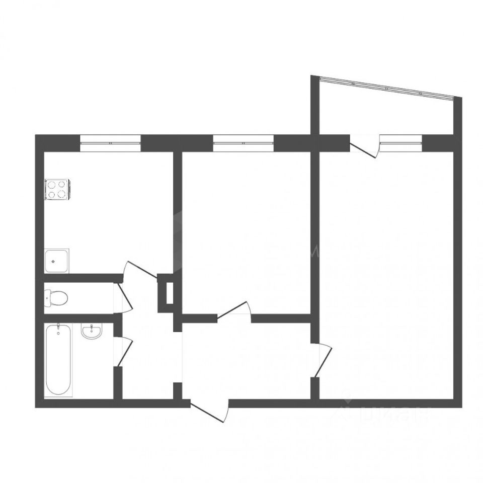 Планировка этой квартиры по данным Циан