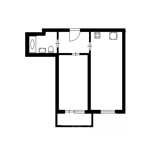 Планировка этой квартиры по данным Циан
