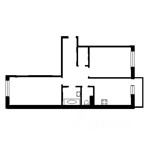 Планировка этой квартиры по данным Циан