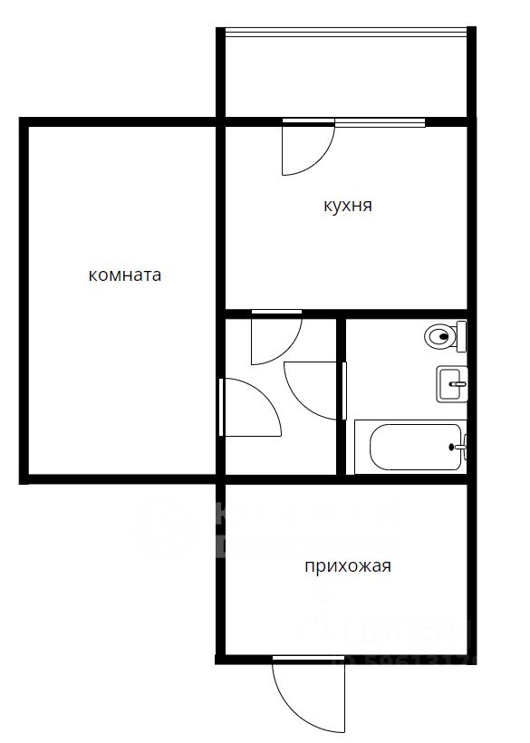Планировка этой квартиры по данным Циан