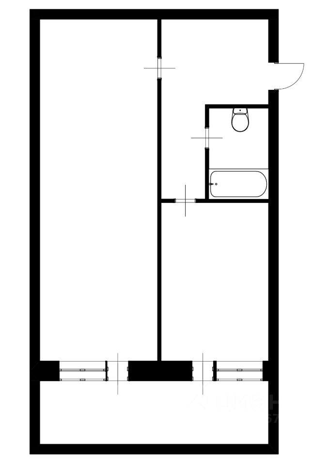 Планировка этой квартиры по данным Циан