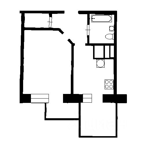 Планировка этой квартиры по данным Циан