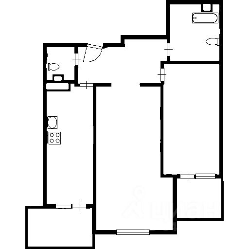 Планировка этой квартиры по данным Циан
