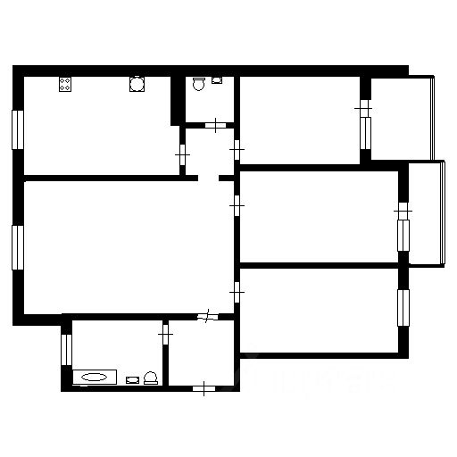 Планировка этой квартиры по данным Циан
