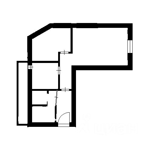 Планировка этой квартиры по данным Циан