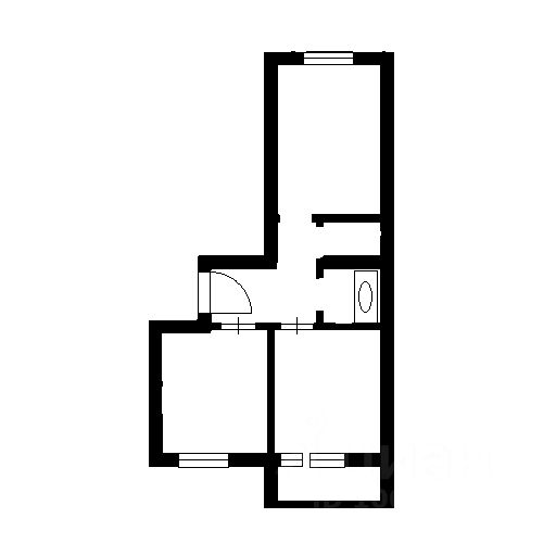 Планировка этой квартиры по данным Циан
