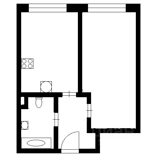 Планировка этой квартиры по данным Циан