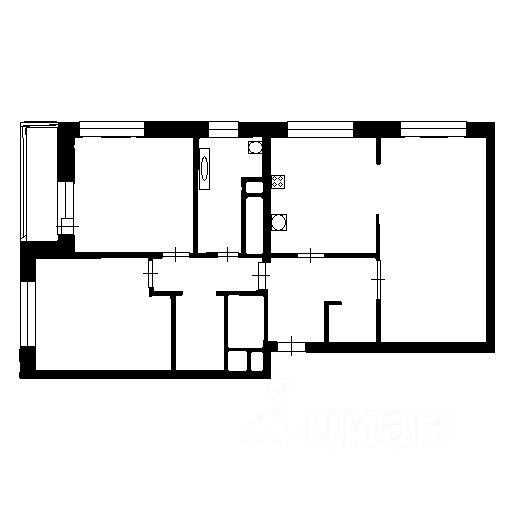 Планировка этой квартиры по данным Циан