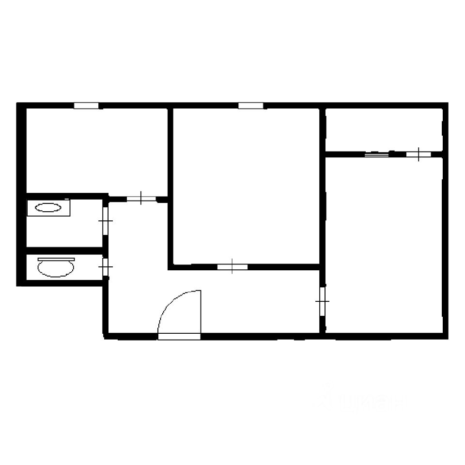 Планировка этой квартиры по данным Циан