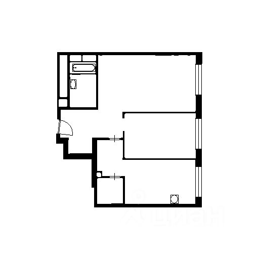 Планировка этой квартиры по данным Циан