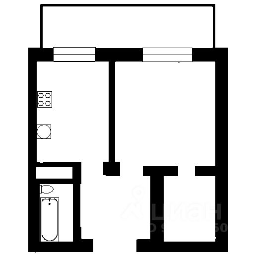 Планировка этой квартиры по данным Циан
