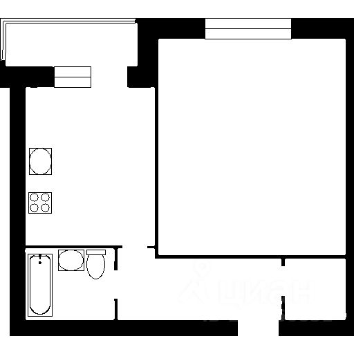 Планировка этой квартиры по данным Циан