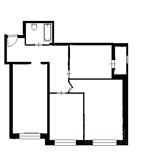 Планировка этой квартиры по данным Циан