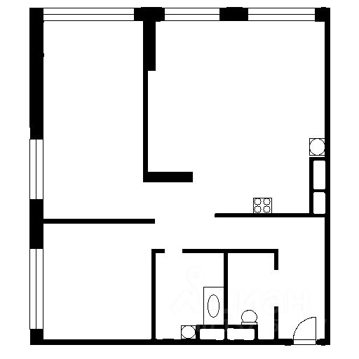 Планировка этой квартиры по данным Циан