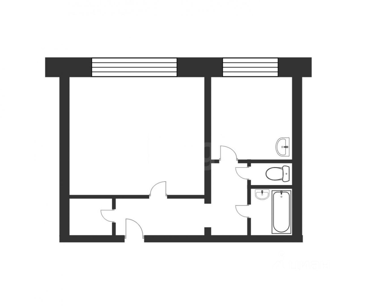 Планировка этой квартиры по данным Циан