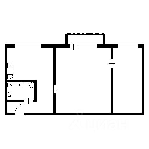 Планировка этой квартиры по данным Циан