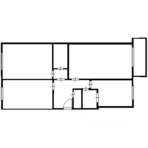 Планировка этой квартиры по данным Циан