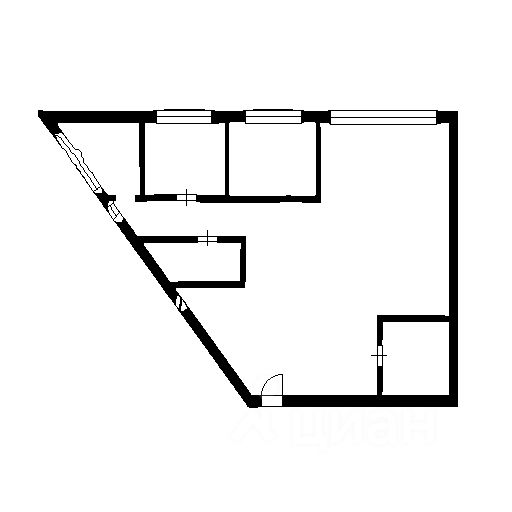 Планировка этой квартиры по данным Циан