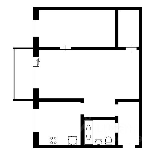 Планировка этой квартиры по данным Циан