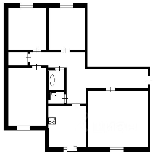 Планировка этой квартиры по данным Циан