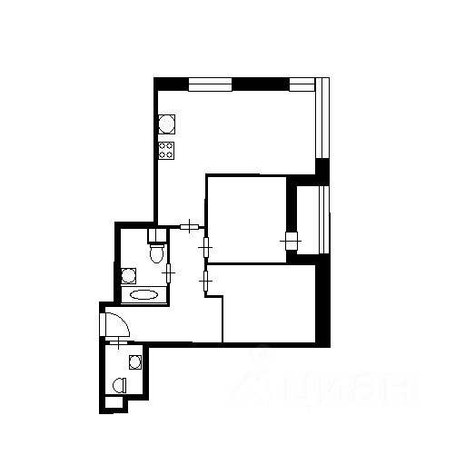 Планировка этой квартиры по данным Циан