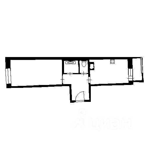Планировка этой квартиры по данным Циан