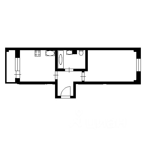 Планировка этой квартиры по данным Циан
