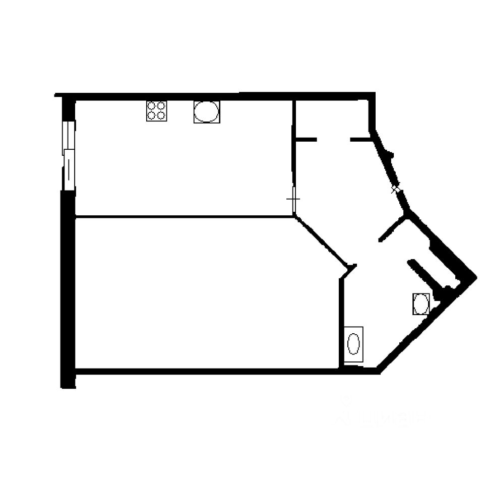 Планировка этой квартиры по данным Циан
