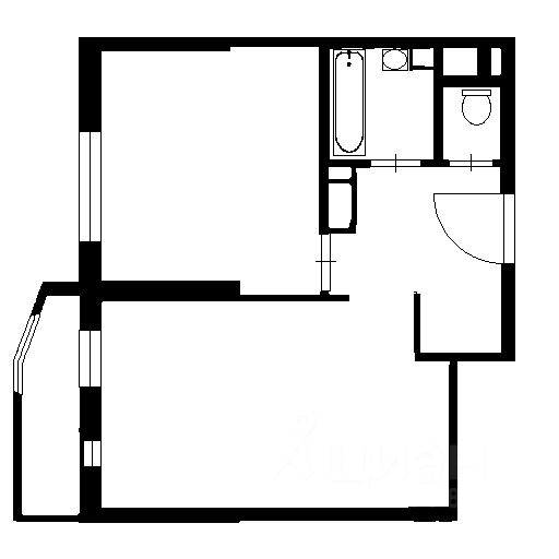 Планировка этой квартиры по данным Циан