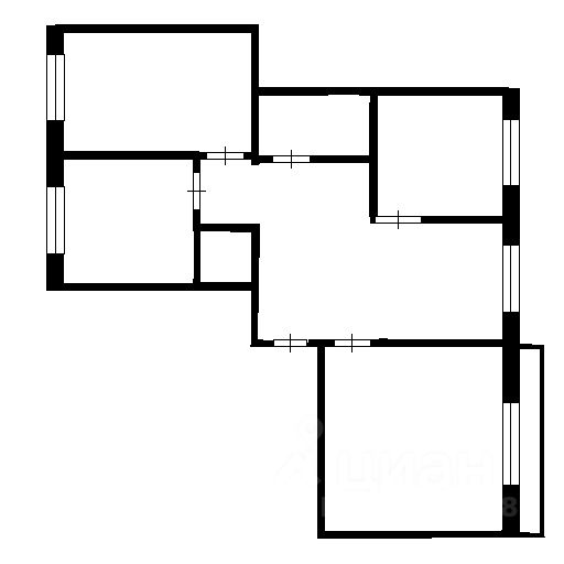 Планировка этой квартиры по данным Циан