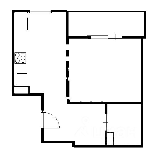 Планировка этой квартиры по данным Циан