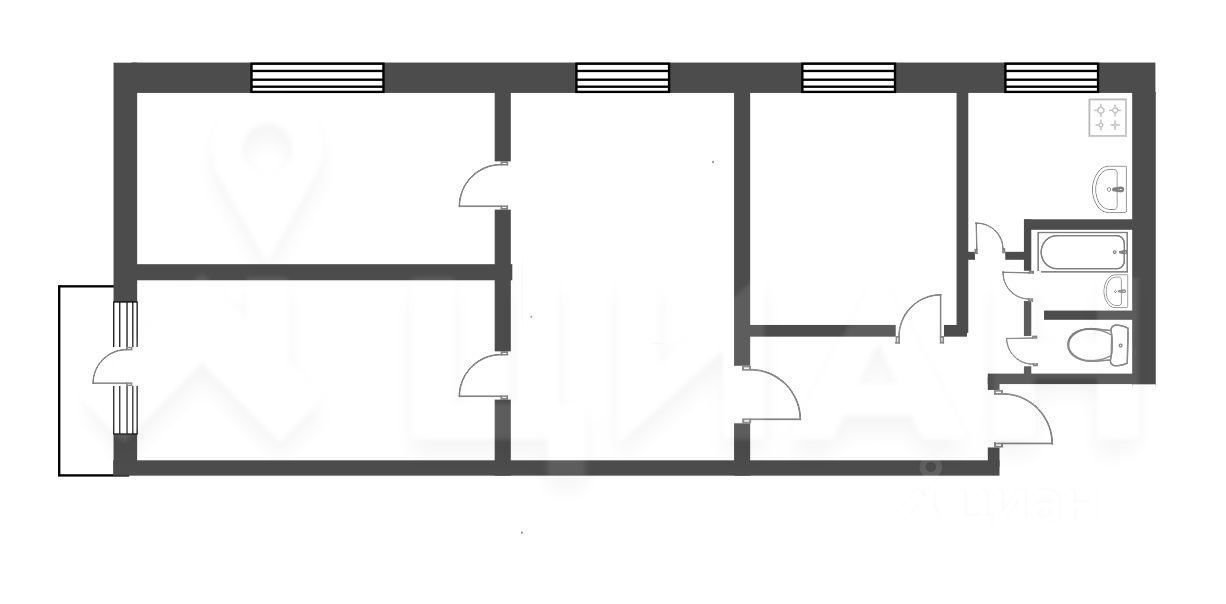 Планировка этой квартиры по данным Циан