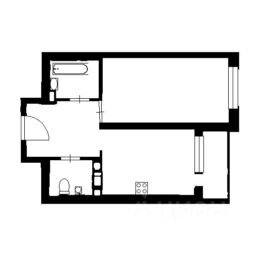Планировка этой квартиры по данным Циан