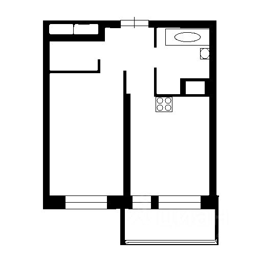 Планировка этой квартиры по данным Циан