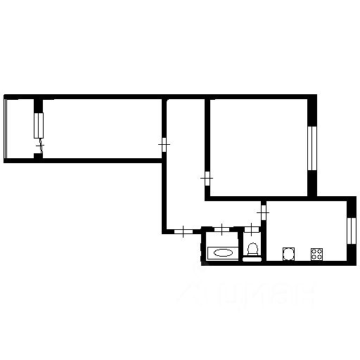 Планировка этой квартиры по данным Циан