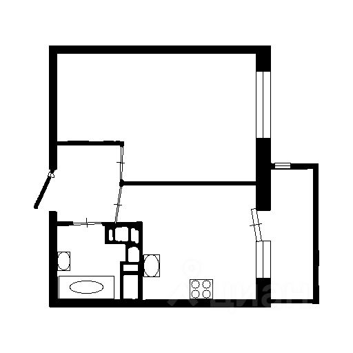 Планировка этой квартиры по данным Циан