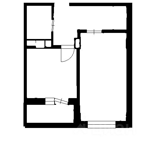 Планировка этой квартиры по данным Циан
